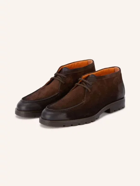 Santoni Sznurowane Botki Rock braun
