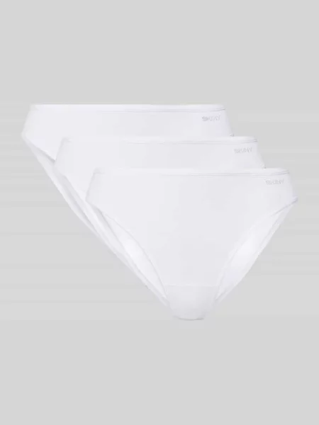 Slipy z mieszanka bawełny z nadruk z logo w zestaw 3 szt. Skiny białe