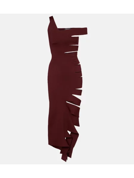Rochie midi Mugler până la genunchi de costum bordo