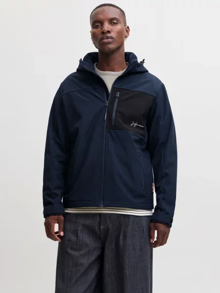 JACK & JONES Geacă de primăvară-toamnă JJLupo albastru închis negru