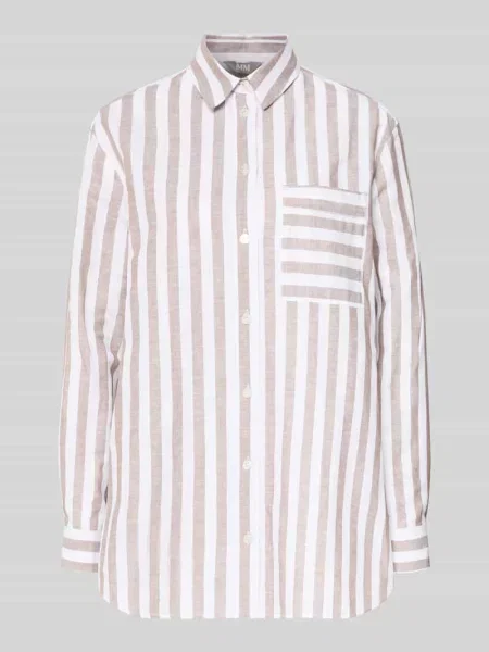 MM by Max Mara koszula z dodatkiem lnu ULULO brązowa