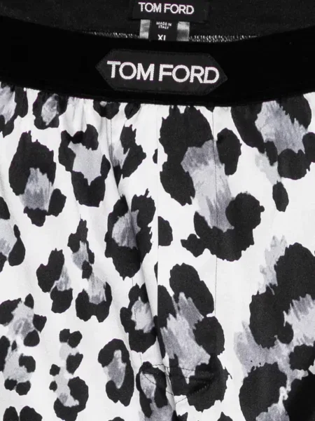 Boxeri Tom Ford de mătase cu imagine cu model leopard negru