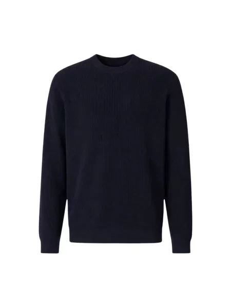 Lniany sweter Nn07 niebieski