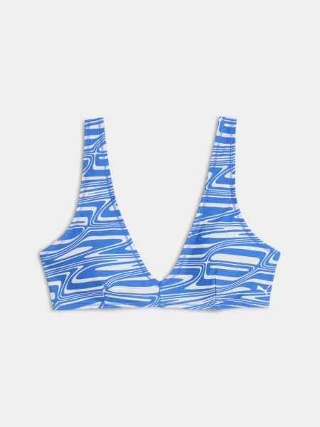 Верхня частина купальника PUMA Swim Plunge Top 1 комбінований верх синій