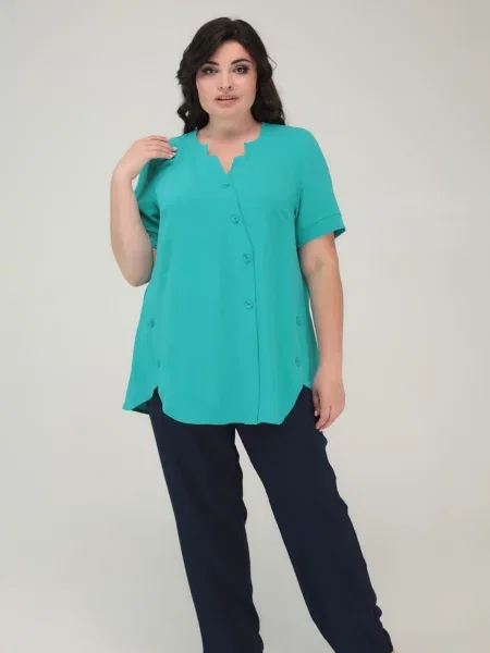 Туніка All Posa віскоза/поліестер бірюзовий