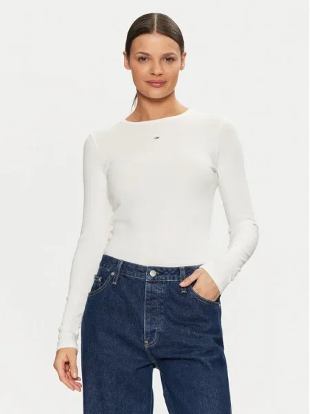 Tommy Jeans Bluză Essential Écru