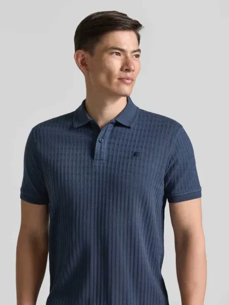 Koszulka polo o kroju slim fit z wyhaftowanym logo Lerros granatowa