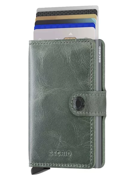 Secrid portfel skórzany Miniwallet Vintage Sage zielony