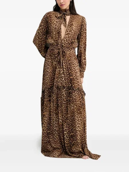 Rochie maxi Melissa Odabash cu imagine cu model leopard de costum maro