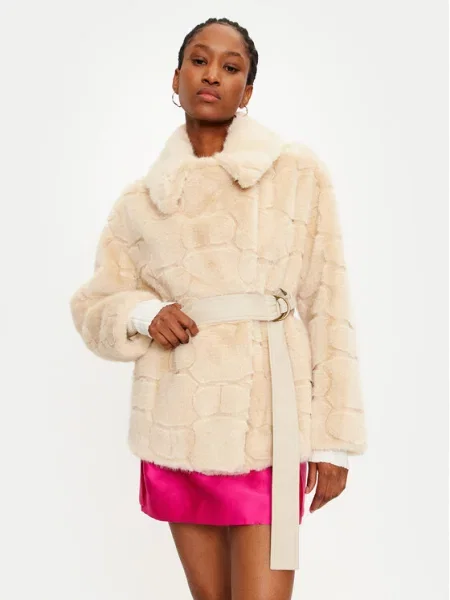 Krzneni plašč Twinset bež