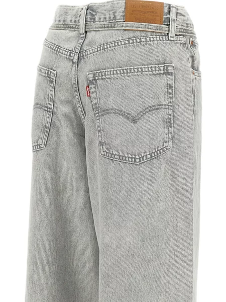 Szerokie talia jeansy Levi's szare