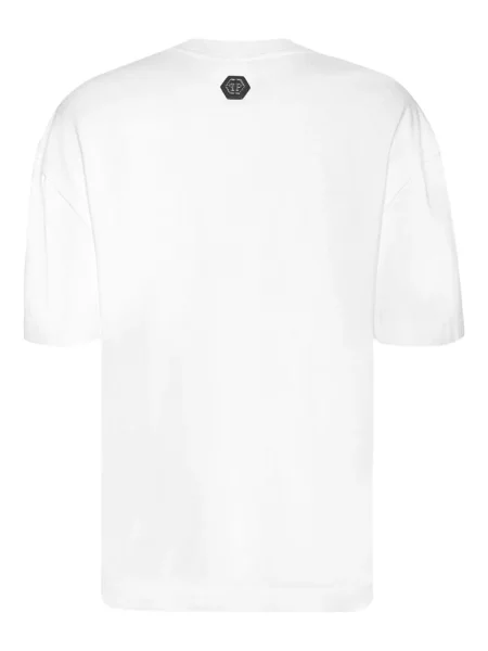 Tricou Philipp Plein de cristal alb