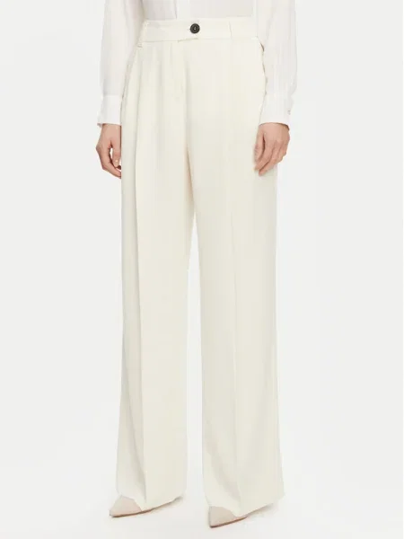 Marella Pantaloni palazzo Olinto Wide Leg alb