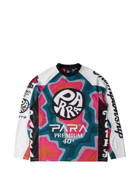 Lung tricou By Parra cu imagine alb