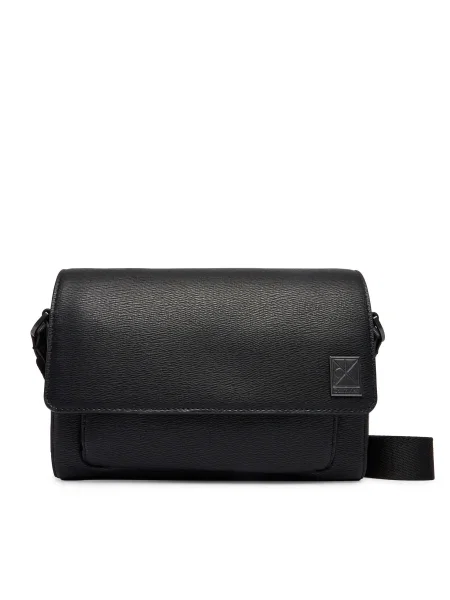 Táska Calvin Klein Emblem Hw Small Slap Messenger fekete