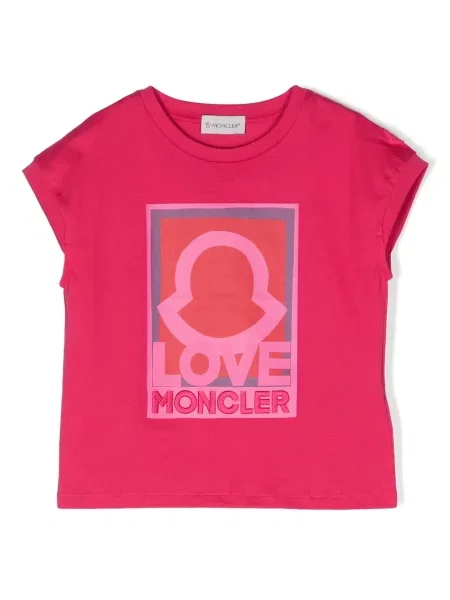 Koszulka dziecięca Moncler Enfant różowa