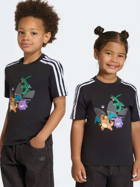 Adidas Originals majica za djecu od pamuka POKEMON crna