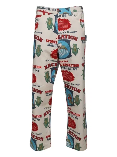 Kalhoty Bode s potiskem bílé