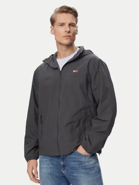 Tommy Jeans Demisezoninė striukė Chicago Tamsiai pilka