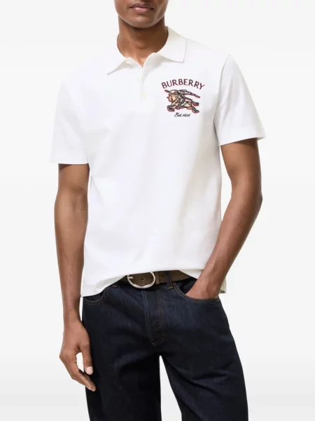 Καρό polo Burberry λευκό