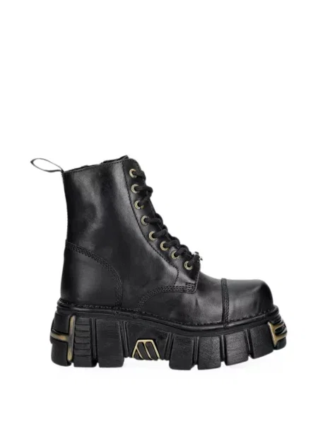 Botine New Rock cu platformă cu autograf negru