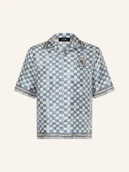 Amiri Resortní Košile Comfort Fit Z Hedvábí černošedá černá bílá