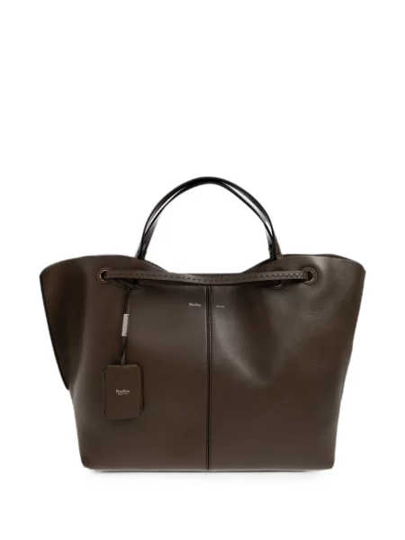Geantă shopper Max Mara din piele maro