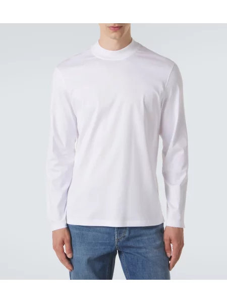 Tricou Brunello Cucinelli din jerseu alb