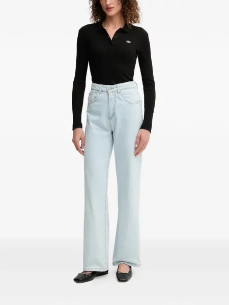 Lung tricou polo Lacoste negru