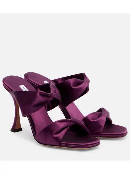 Satenaste mules Aquazzura vijolična