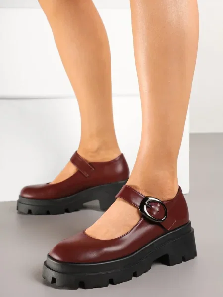 Pantofi casual Zinida bordo