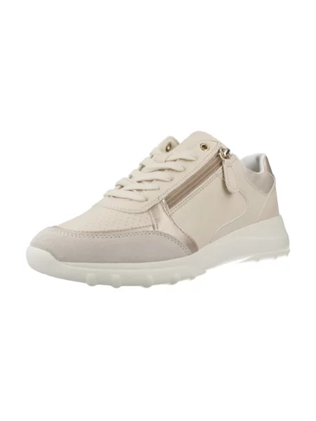 Lniane sneakersy Geox beżowe