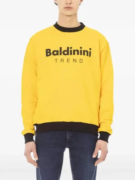 Hanorac crewneck Baldinini cu imagine cu decolteu rotund galben