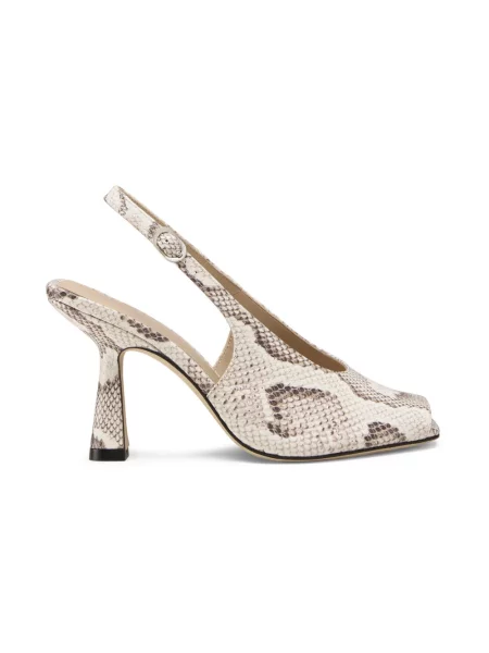 Czółenka Stuart Weitzman skórzana z otwartą piętą beżowa