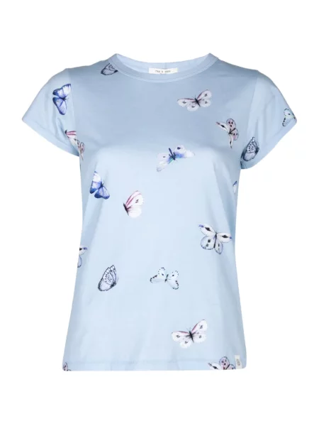 Tricou Rag & Bone cu imagine albastru