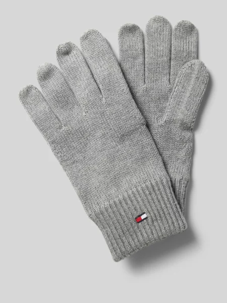 Rękawiczki z mieszanki bawełny i kaszmiru Tommy Hilfiger szare