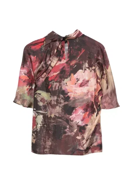 Bluză Antonio Marras cu model floral cu imagine drapată roșu