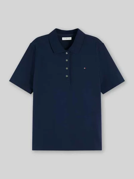 Koszulka polo Tommy Hilfiger z autografem niebieska