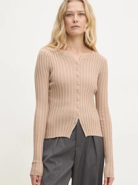 Жилетка Answear Lab от лека материя бежово