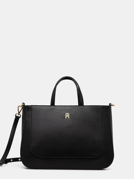 Kabelka Tommy Hilfiger Th Glam Satchel čierna