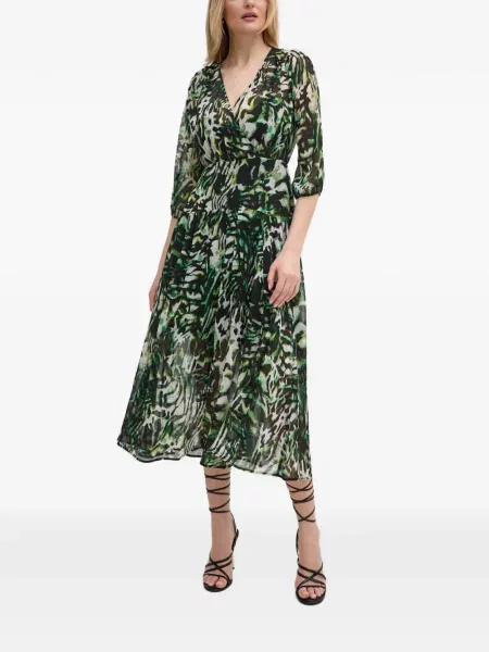 Rochie midi Morgan cu decolteu în V până la genunchi de costum negru