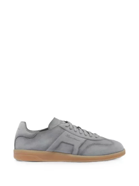 Sneakerși Santoni din piele de căprioară cu imagine gri