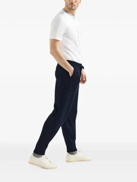 Pantaloni de jogging Brunello Cucinelli din cașmir albastru