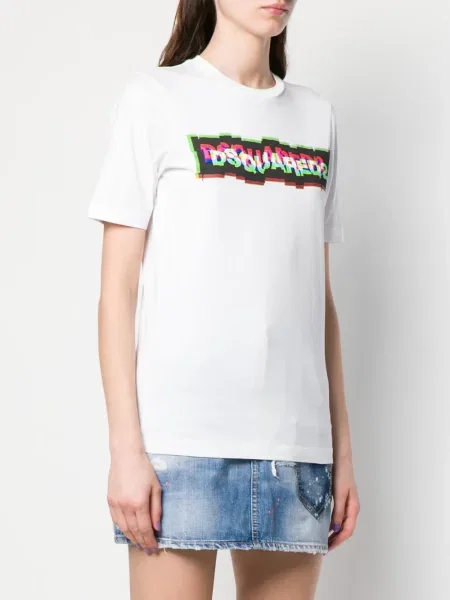 Tricou Dsquared2 cu imagine alb
