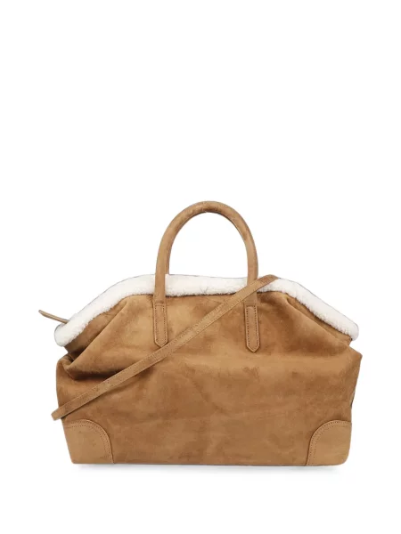 Geantă shopper Ash din piele de oaie maro