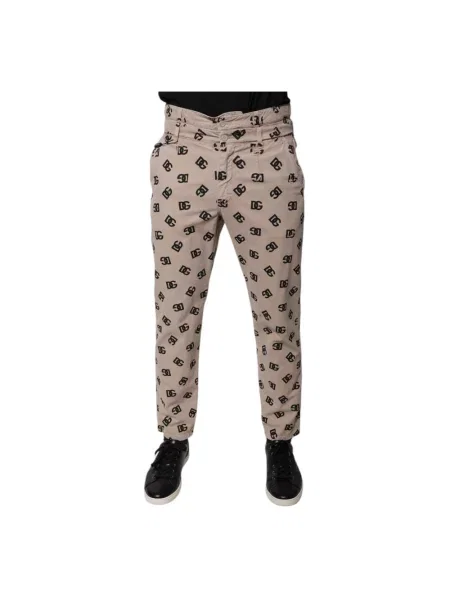 Skinny jeansy skinny Dolce And Gabbana z logo beżowe