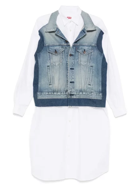 Sukienka jeansowa Junya Watanabe garniturowa biała