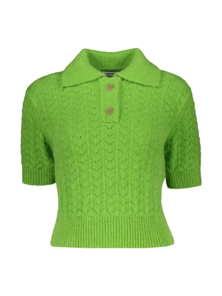 Sweter Low Classic żakardowy klasyczny zielony