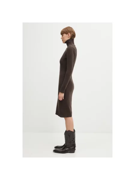 Sukienka midi Mm6 Maison Margiela brązowa