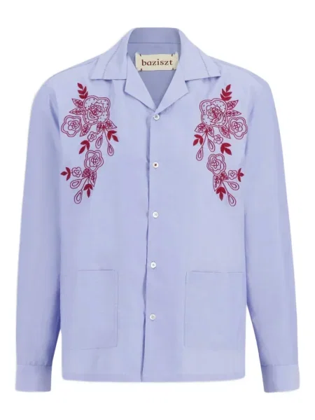 Риза Baziszt на цветя синьо